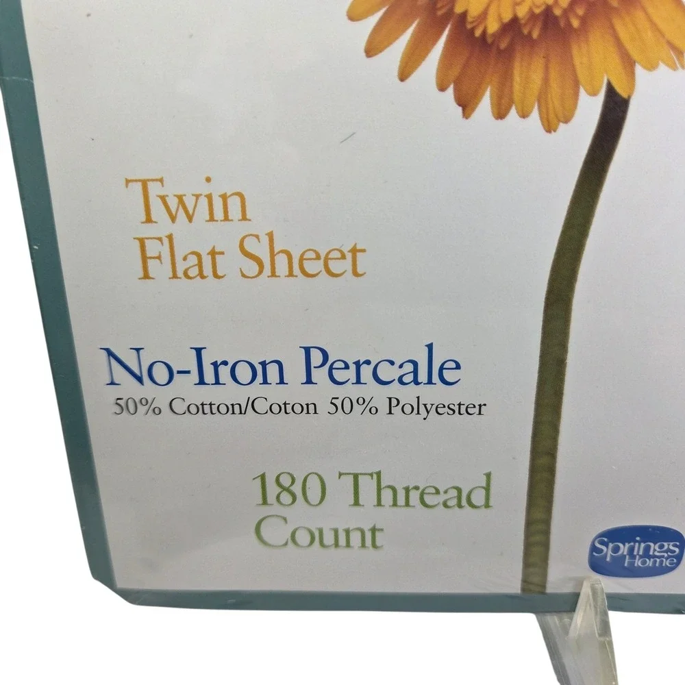Springmaid Twin Flat Sheet Hunter Green No Iron Percale Vtg Made USA 66 x 96 New
